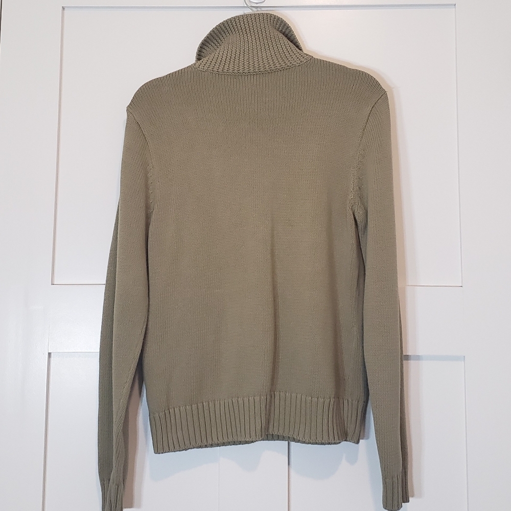 Lauren Ralph Lauren Knit Pullover Sweater Double Metal Clasps Olive Green Size L - Picture 11 of 13